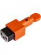 148081 Detachable IEC C13 Power Plug Lockout, Nylon, Orange