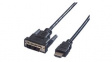 11.99.5553 Video Cable, DVI-D 18 + 1-Pin Male - HDMI Plug, 10m