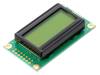 RC0802A-YHY-ESX Дисплей: LCD; алфавитно-цифровой; STN Positive; 8x2; зеленый; LED