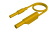 MAL S WS-B 200/2,5 YELLOW Test Lead, Plug, 4 mm - Socket, 4 mm, Yellow, Nickel-Plated Brass, 2m