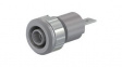 23.3070-28 Safety socket, diam. 4mm, Grey, 24A, 1kV, Nickel-Gold