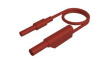 MAL S WS-B 100/2,5 RED Test Lead, Plug, 4 mm - Socket, 4 mm, Red, Nickel-Plated Brass, 1m