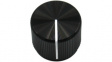 RND 210-00358 Aluminium Knob, black, 3.2 mm shaft