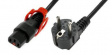 EL332S IEC LOCK+ C13 to R/A Schuko plug, H05VV-F 3 X 1.00mm2, 2m, Black