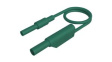 MAL S WS-B 100/2,5 GREEN Test Lead, Plug, 4 mm - Socket, 4 mm, Green, Nickel-Plated Brass, 1m