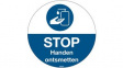 306892 Sanitise Your Hands, Floor Sign, Dutch, White on Blue, Polyester, Mandatory Acti