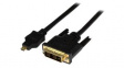 HDDDVIMM3M Video Cable, Micro HDMI Plug - DVI-D 18 + 1-Pin Male, 1920 x 1200, 3m