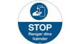 306897 Sanitise Your Hands, Floor Sign, Danish, White on Blue, Polyester, Mandatory Act