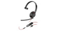 207577-03 Headset, Blackwire 5200, Mono, On-Ear, 8kHz, USB/Stereo Jack Plug 3.5 mm, Black 
