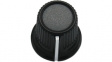 RND 210-00299 Plastic Round Knob, black / grey, 6.0 mm H Shaft