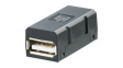 1019570000 Straight USB Adapter, USB-A Socket - USB A Socket, Black