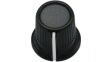 RND 210-00298 Plastic Round Knob, black / grey, 6.4 mm H Shaft