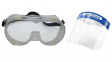 RND 600-00257 Safety Goggles + Face Shield, Polycarbonate/PET, Clear