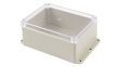 RP1245BFC Flanged Enclosure with Clear Lid 165x125x75mm Light Grey ABS/Polycarbonate IP65