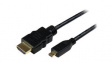HDADMM3M Video Cable, HDMI Plug - HDMI Micro Plug, 3840 x 2160, 3m