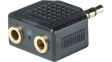 RND 205-00617 Stereo Audio Adapter 3.5 mm Plug - 2x 3.5 mm Socket