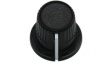 RND 210-00296 Plastic Round Knob, black, 3.2 mm H Shaft