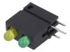 DVDD212 LED; в корпусе; желтый/зеленый; 3мм; Кол-во диод: 2; 20мА; 40°