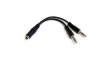 MUYHSFMM Audio Cable 3.5 mm Jack Socket - 2x 3.5 mm Jack Plug 130mm