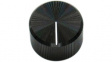 RND 210-00351 Aluminium Knob, black, 6.4 mm shaft