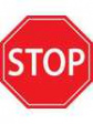 RND 605-00159 Stop Sign, Warning, Octagon, White on Red, Plastic, 1pcs