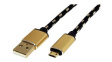 11.02.8819 Cable USB-A Plug - USB Micro-B Plug 800mm USB 2.0 Black / Gold