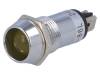 R9-86L-01-24YELLOW, Индикат.лампа: LED; вогнутый; 24ВDC; Отв: O14,2мм; IP40; латунь, SCI