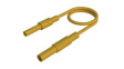 MAL S GG-B 100/2,5 YELLOW Test Lead, Plug, 4 mm - Socket, 4 mm, Yellow, Nickel-Plated Brass, 1m