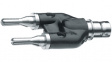 10HA123 Straight Adapter, BNC Socket - 2x 4 mm Banana Plug, 50Ohm