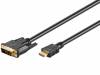 HDMI-DV020G.015, Кабель; HDMI 1.4; вилка DVI-D (18+1), вилка HDMI; 1,5м; черный, Goobay