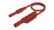 MAL S WS-B 200/2,5 RED Test Lead, Plug, 4 mm - Socket, 4 mm, Red, Nickel-Plated Brass, 2m