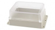 RP1375BFC Flanged Enclosure with Clear Lid 186x146x90mm Light Grey ABS/Polycarbonate IP65