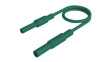 MAL S GG-B 100/2,5 GREEN Test Lead, Plug, 4 mm - Socket, 4 mm, Green, Nickel-Plated Brass, 1m