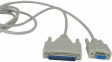 RND 765-00046 D-Sub Cable 9-Pin Female - 25-Pin Male 3 m Grey
