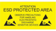 RND 600-00084 ESD Caution Sign Self-Adhesive Yellow