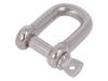 SZE-D4-A4 Dee shackle; acid resistant steel A4; for rope; Size: 4mm
