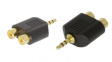 AC-010GOLD Audio Adapter, 1 x Jack Plug Stereo 3.5 mm, 3.5 mm