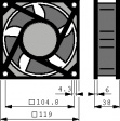4550 N Осевой вентилятор для переменного тока 119 x 119 x 38 mm 230 VAC