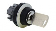 CW4K-2A Keylock Switch Actuator, 2 Positions, Metal, Black / Chrome, Latching Function