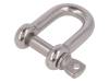 SZE-D7-A4 Dee shackle; acid resistant steel A4; for rope; Size: 7mm