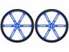 POLOLU WHEEL 90X10MM PAIR – BLUE Колесо; Диам.вала:3мм; Ось: D-образный профиль; синий; резина