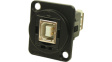 CP30207NMB USB Adapter in XLR Housing, 4, 1 x USB 2.0 B, 1 x USB 2.0 A