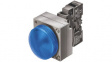 3SB36446BA50 Indicator with LED, Metal, blue