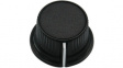 RND 210-00303 Plastic Round Knob, black, 3.2 mm H Shaft