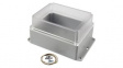 RP1380BFC Flanged Enclosure with Clear Lid 186x146x110mm Off-White Polycarbonate IP65