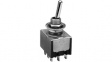 M2032SS4W03 Miniature Toggle Switch, On-None-On, Soldering Pins