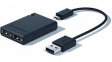 3DX-700051 USB Hub, 2x USB A Socket - USB A Plug