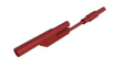 MAL 2800 S RED Test Lead, Plug, 4 mm - Socket, 4 mm, Red, Nickel-Plated Brass, 80mm
