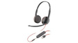209747-201 Headset, Blackwire 3200, Stereo, On-Ear, 20kHz, USB/Stereo Jack Plug 3.5 mm, Bla