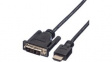 11.04.5519 DVI (18+1) - HDMI Cable m - m Black 1 m